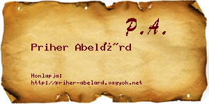Priher Abelárd névjegykártya